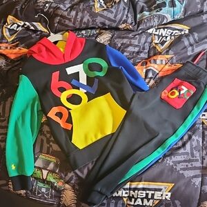 Polo by Ralph Lauren Matching Set Red and Green Color Block